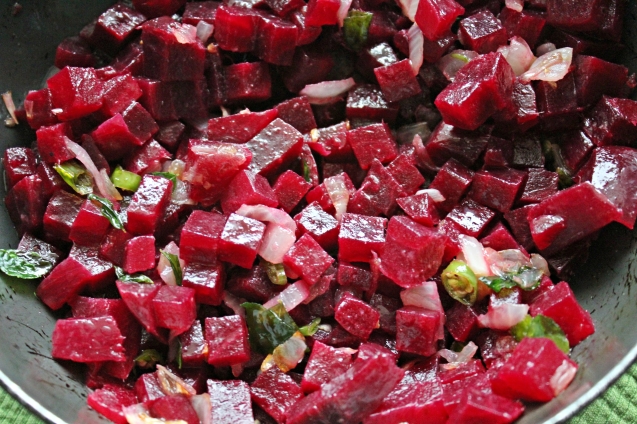 beetroot mixed with the onion mix